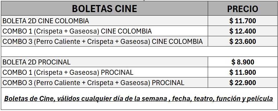 Cines Junio 2026